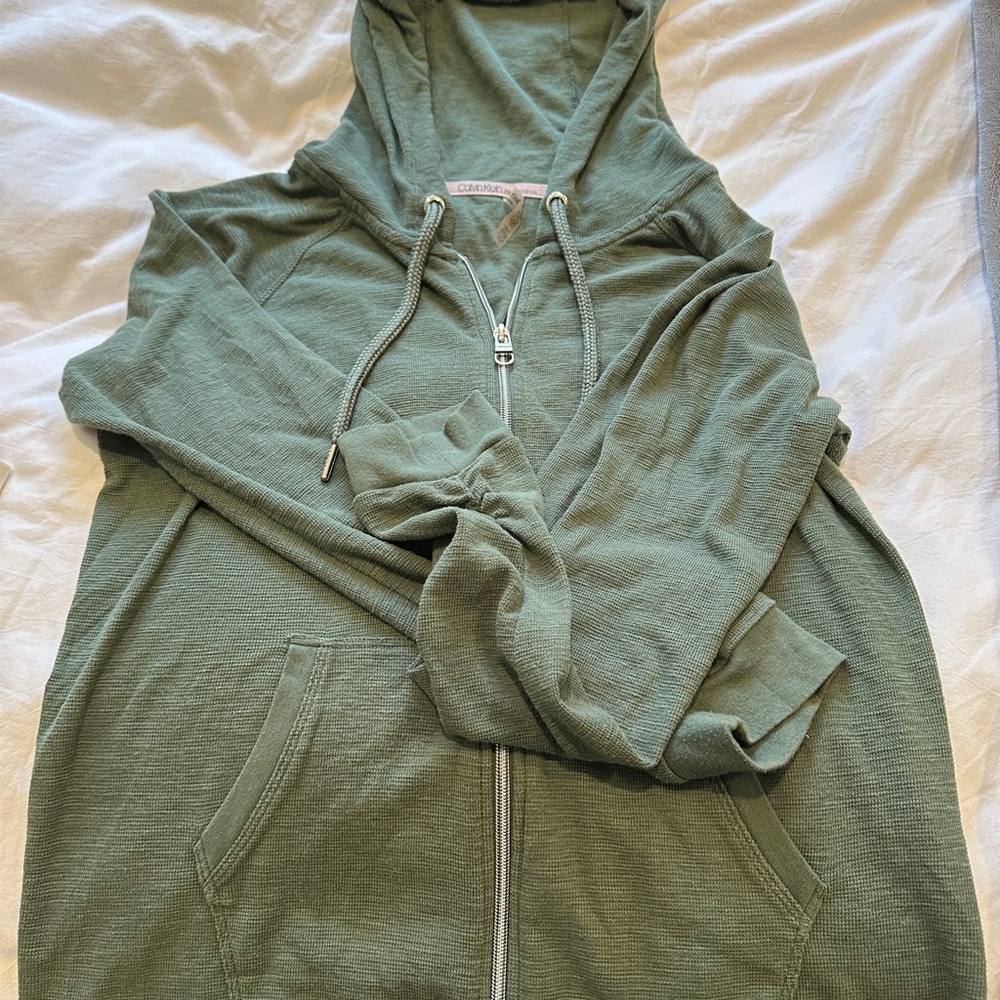 Calvin Klein Green Zip-Up Hoodie